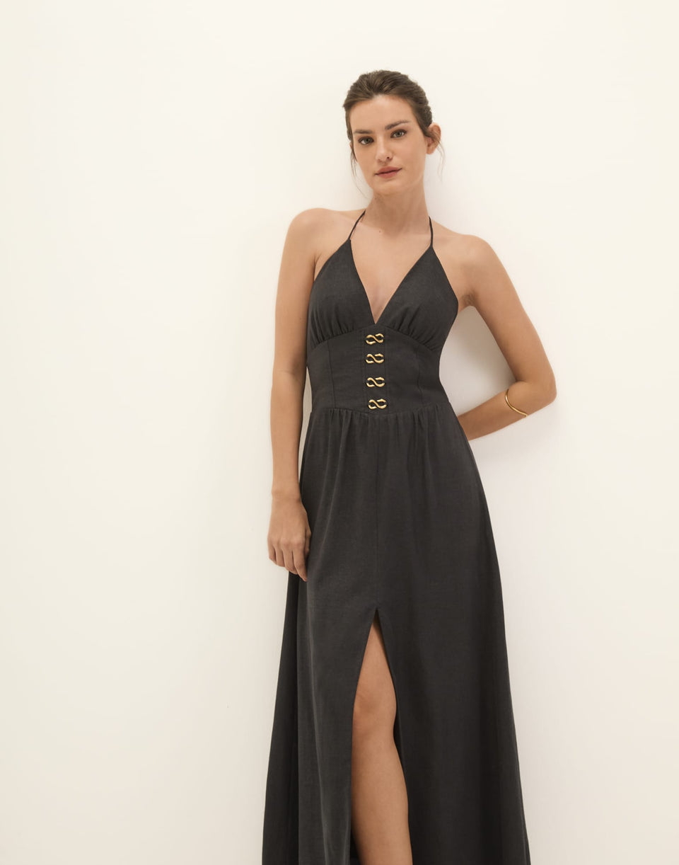 Safira Midi Dress - Black XS