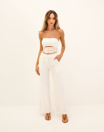 Embroidered Karen Top - Off White - Karen Edith Top - Off White XS