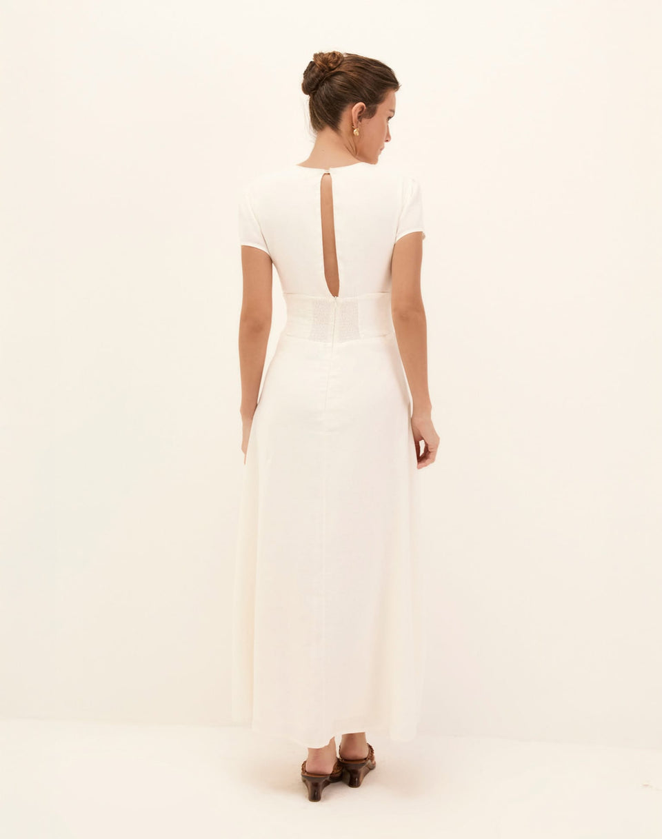 Nila Midi Dress - Off White XS