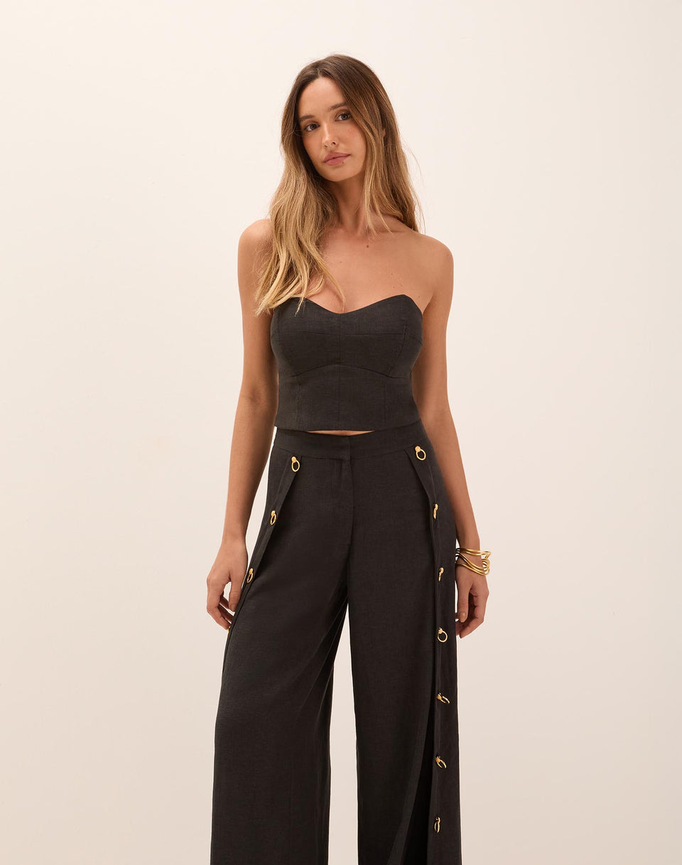 Embellished Stacy Pants - Black XS
