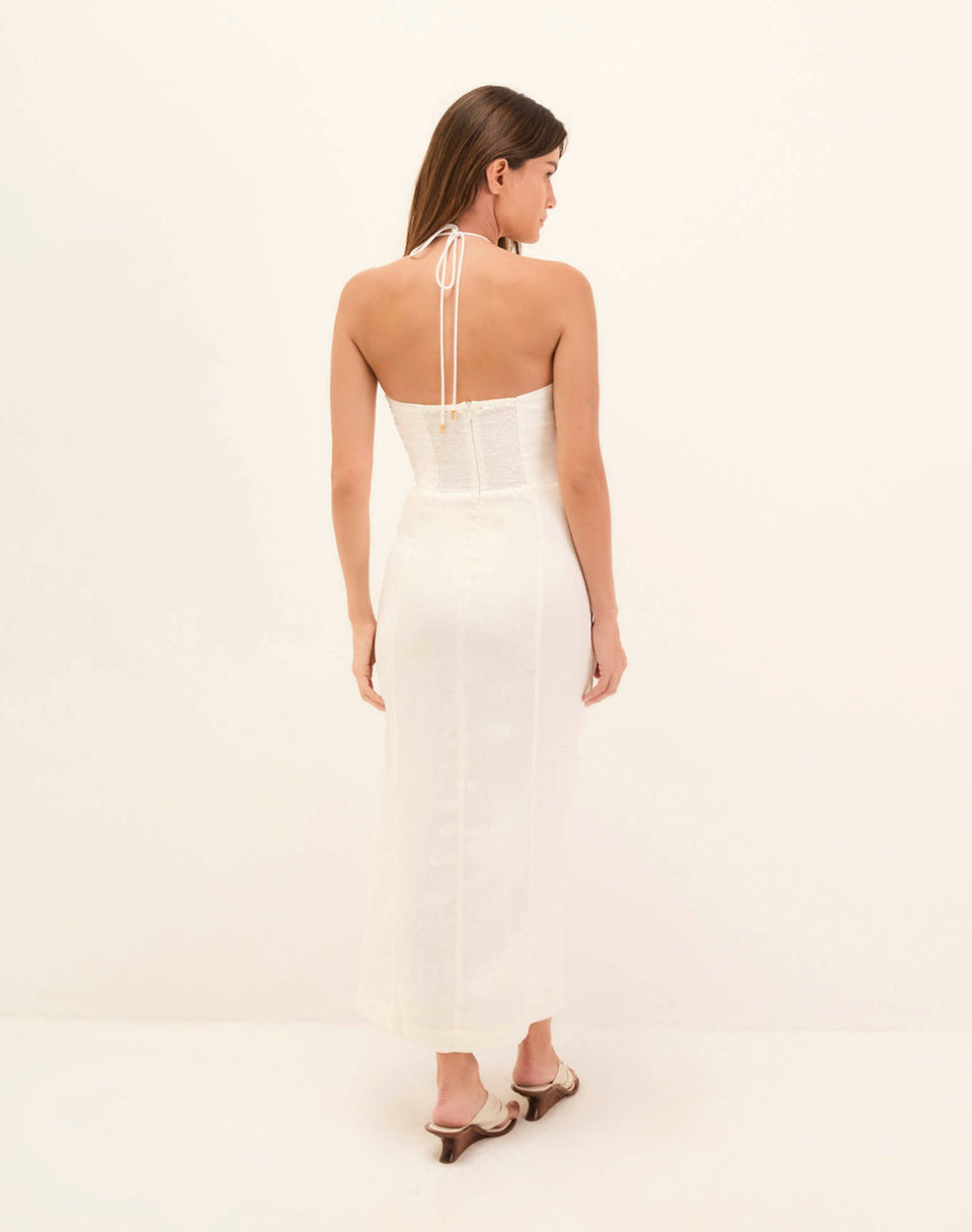 Arden Midi Dress - Off White XS