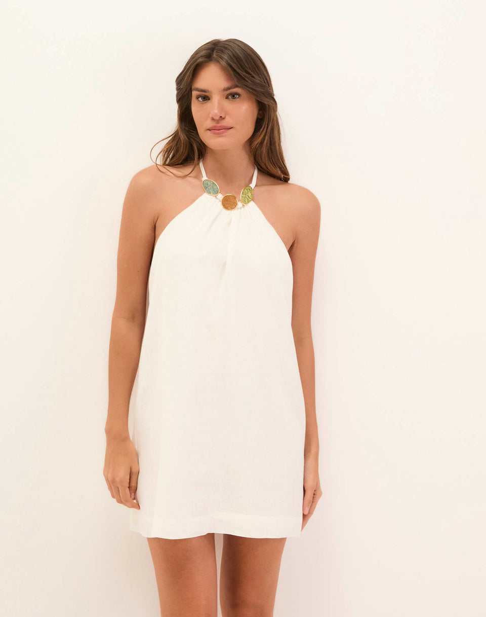 Aiden Short Dress - Off White XS