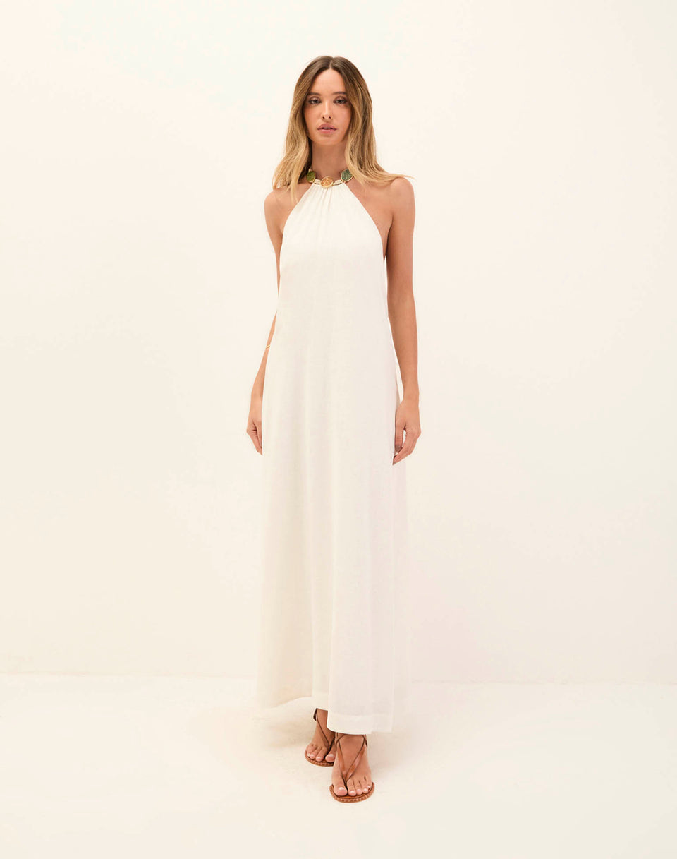 Aiden Long Dress - Off White XS