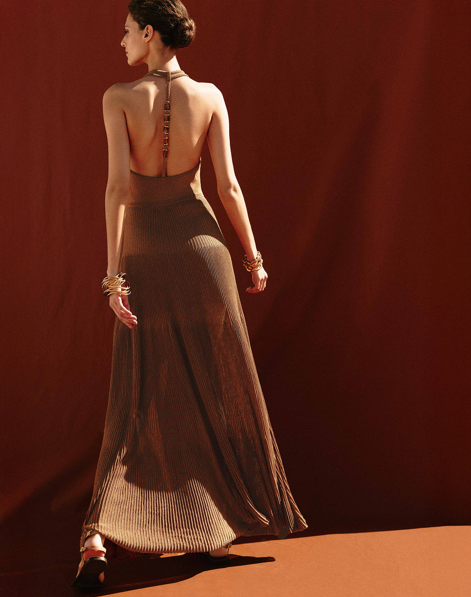Knit Eria Long Dress - Camel