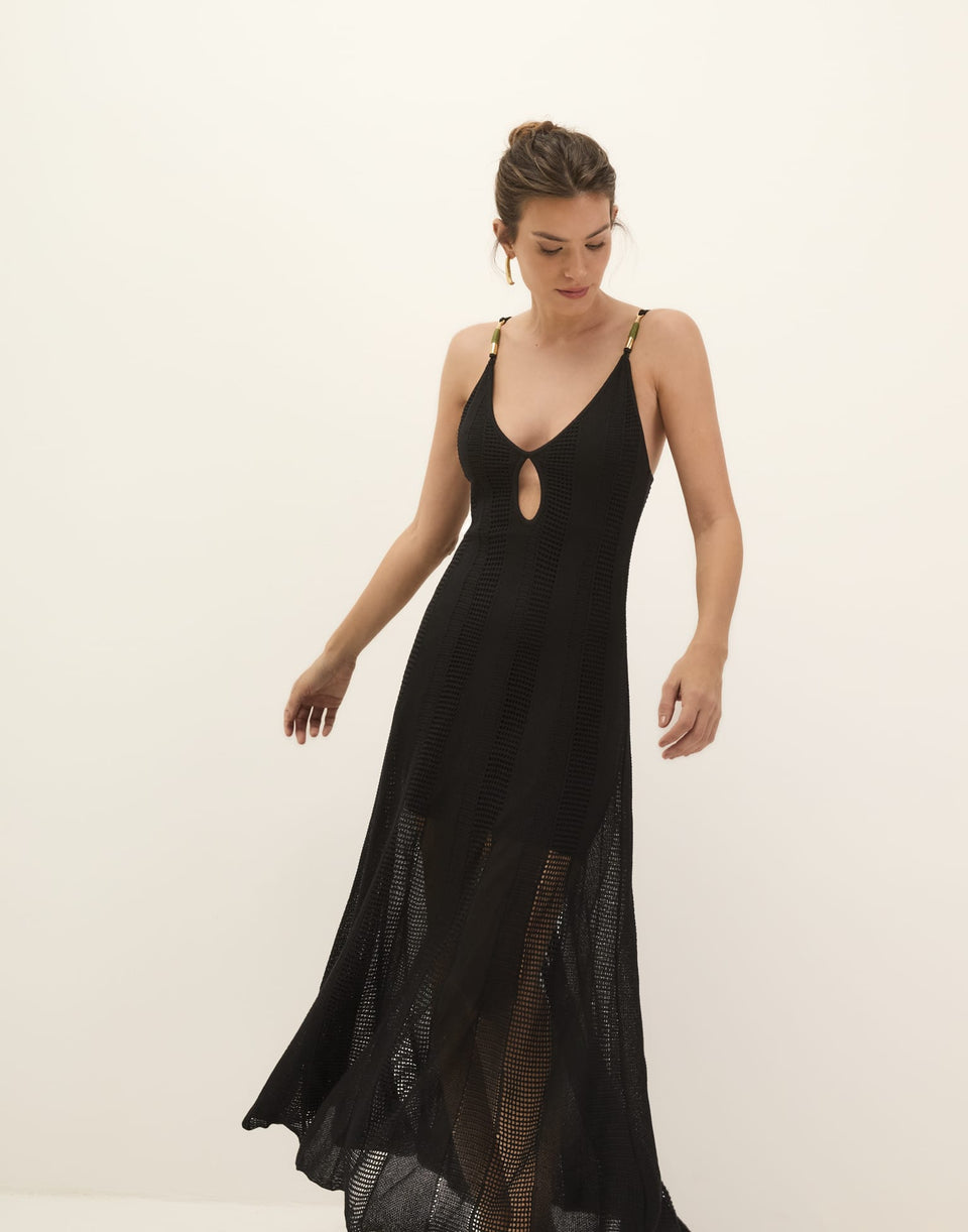 Knit Micah Long Dress - Black XS