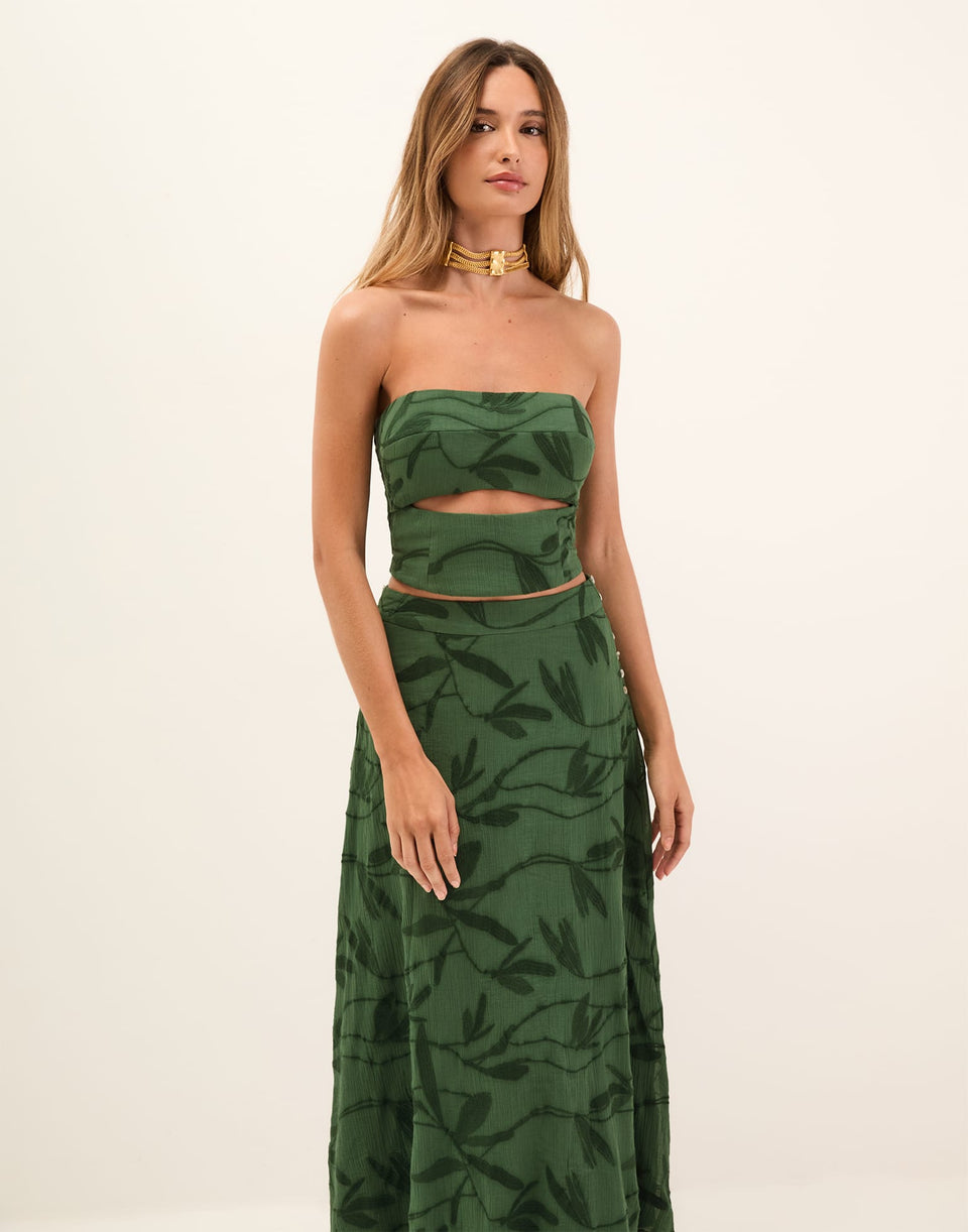 Karen Strapless Top - Printed Free Bird XS