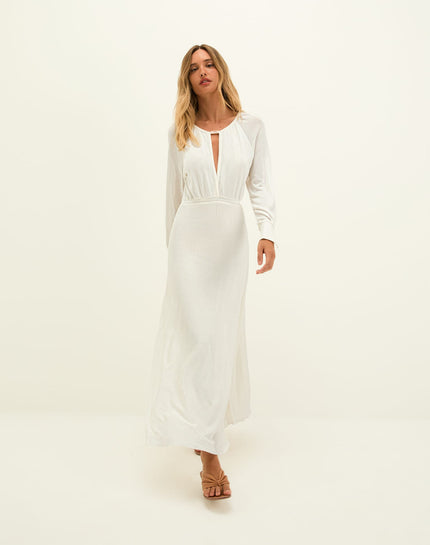 Knit Olivia Long Dress - Off White - Knit Olivia Long Dress - Off White XS