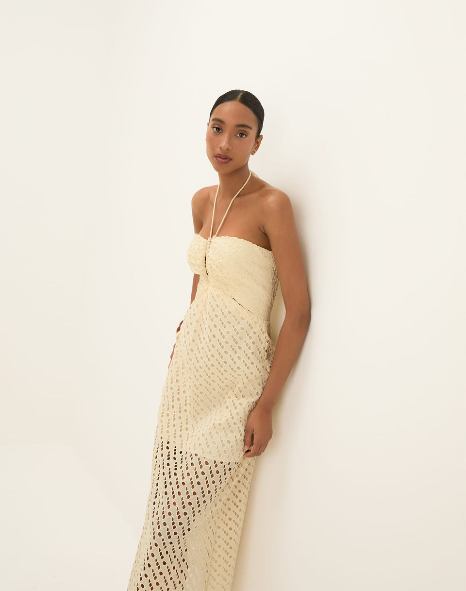 Eyelet Melina Midi Dress - Glitz XS