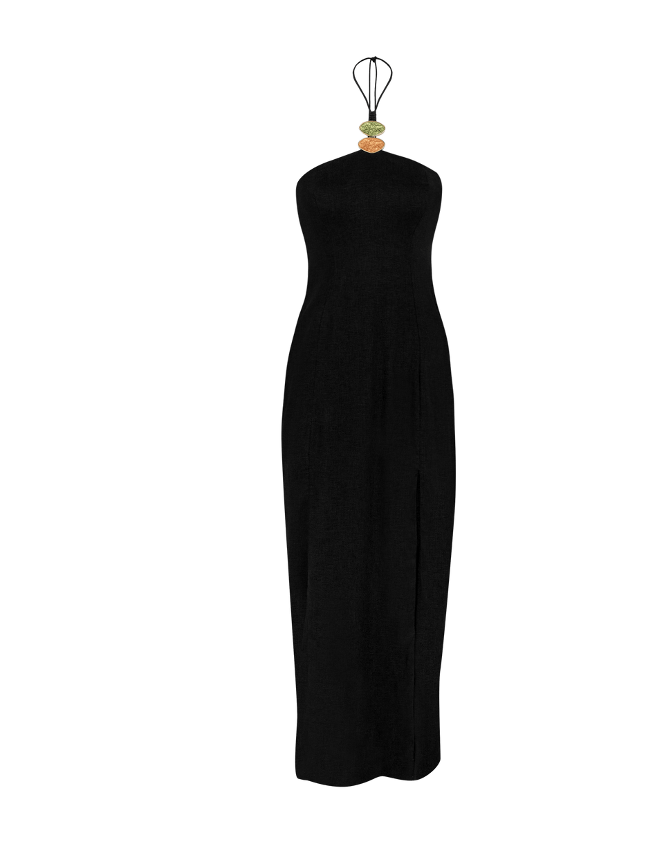 Arden Midi Dress - Black XS