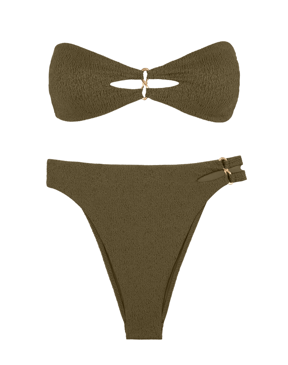 Firenze Solaro Hot Pant Bottom - Evergreen Brazilian / XS