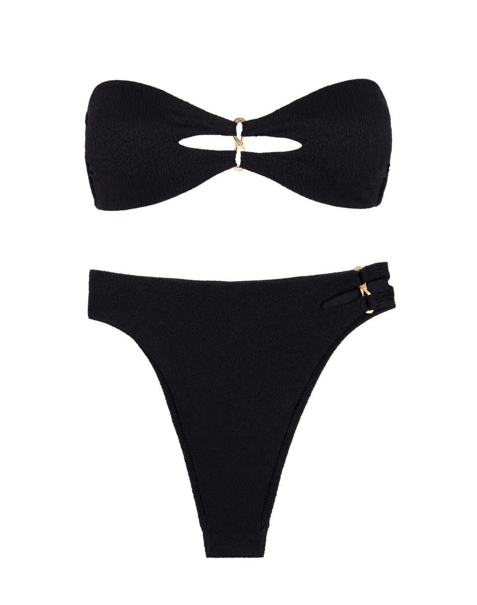 Firenze Solaro Hot Pant Bottom - Black Brazilian / XS