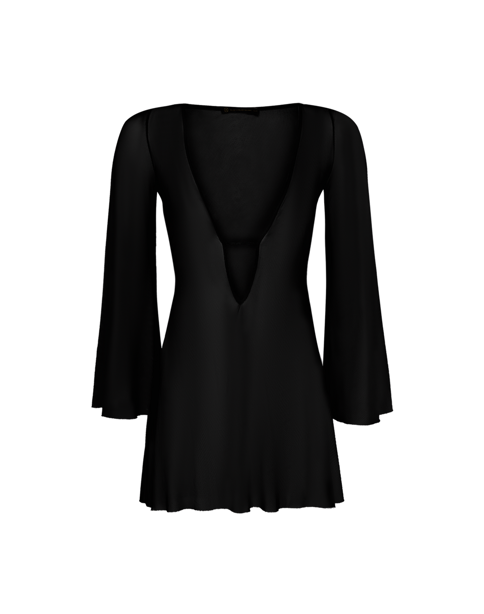 Lidi Short Cover Up Dress - Black XS